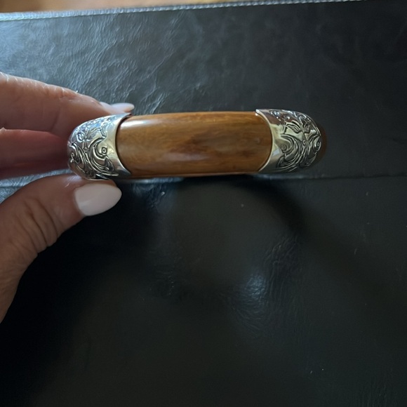 Silpada Wood and Sterling Silver Etched bangle - Picture 3 of 5